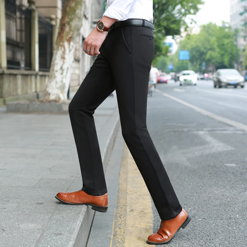 10XL Черные мужские офисные брюки, деловые повседневные костюмные брюки азиатского размера, сине-серые брюки Hombre, весенне-осенние мужские брюки