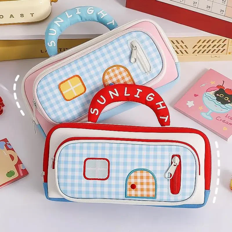 يده الدوبامين البيت حقيبة أقلام رصاص سعة كبيرة مستحضرات التجميل تخزين القرطاسية حقيبة التخزين الإبداعية المحمولة القلم مقلمة