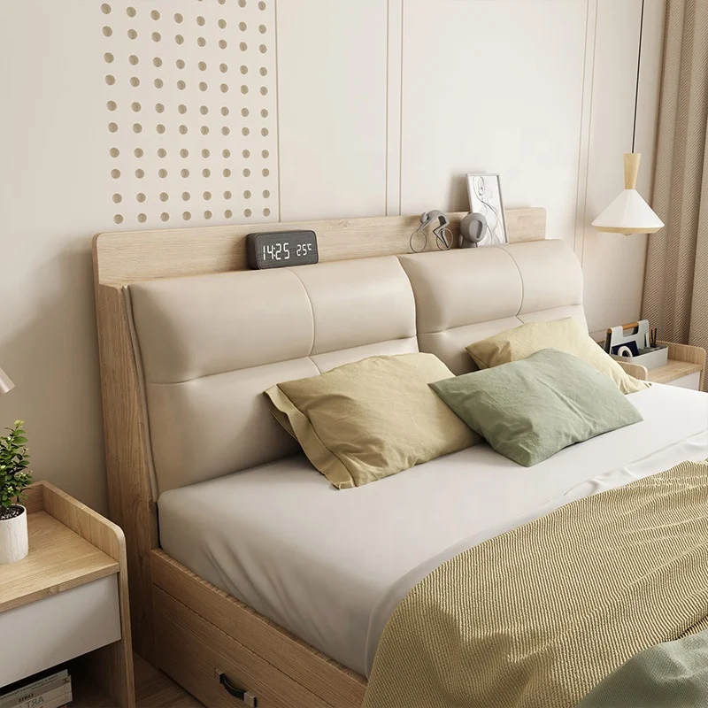 أثاث منزلي فردي لفندق جدار ميرفي أوك تصميمات غرفة مزدوجة سرير حديث للفتيات بحجم كينج فاخر مع صندوق