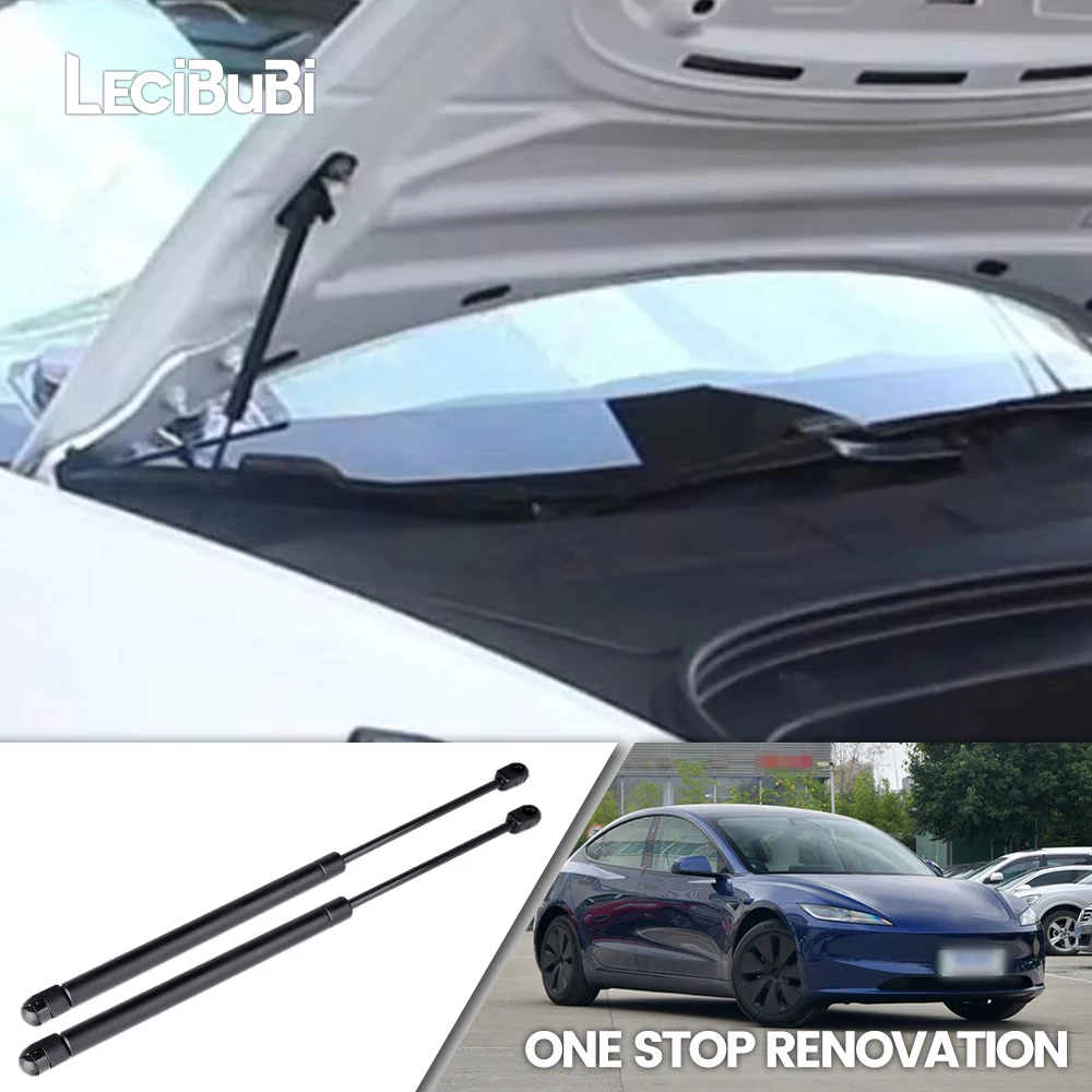 For Tesla Model 3 2017-2020 2pcs Front Bonnet Hood Strut Lift Support Bars Gas Spring Dampers Engine Cover Rod Accessories 2019