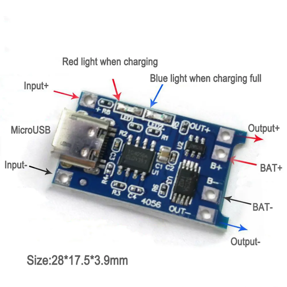 Ładowarka do akumulatorów litowych 3,7 V Płytka zabezpieczająca 5 V 1 A 2 A Ładowanie akumulatorów Lipo Li-ion Chroń dwa w jednym Moduł Micro USB