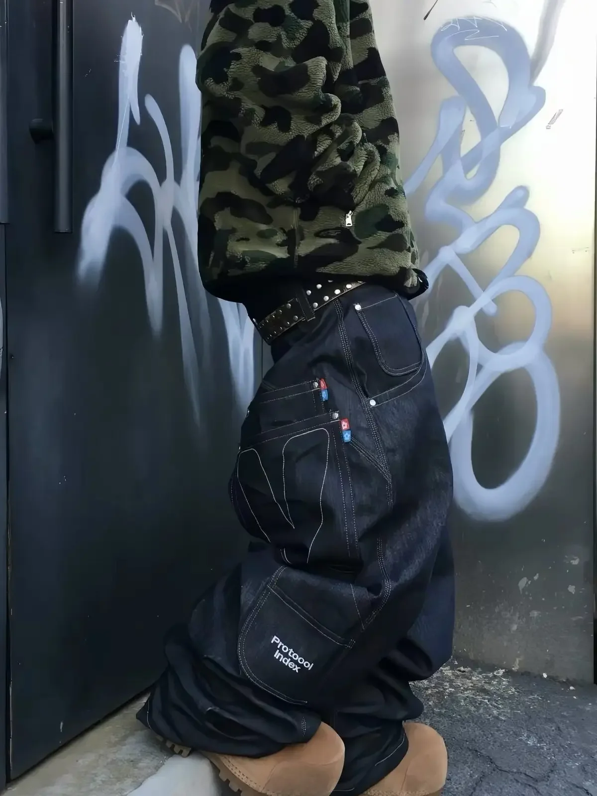 Protocol index double pocket baggy cow jeans