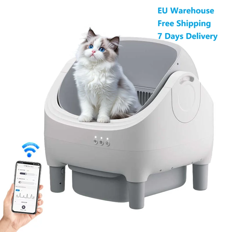 

Within the EU Smart App Control Open-top Automatic cat Litter Box Basin with Dual Safety Sensors Self Cleaning