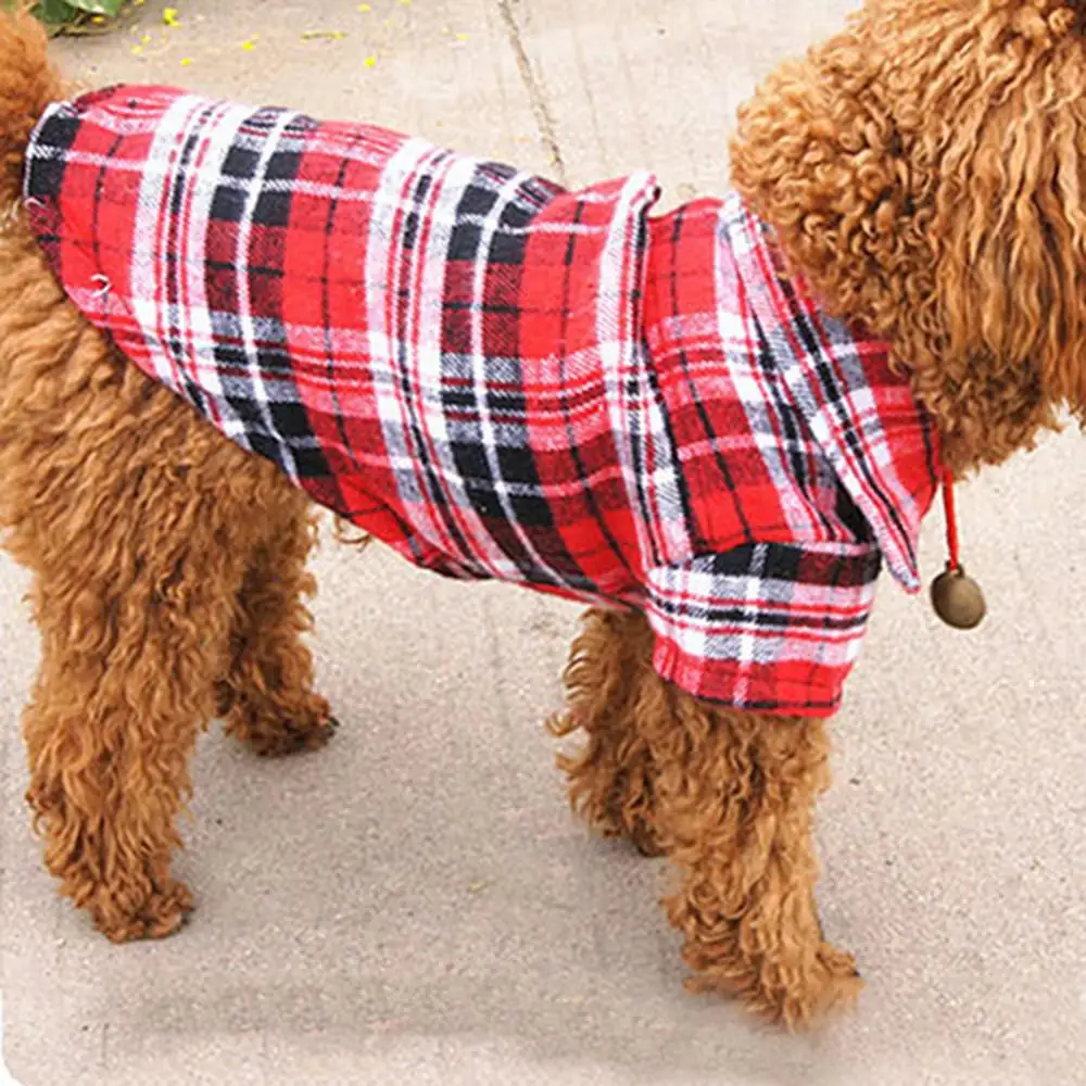 Cute Pet Dog Puppy Plaid Shirt Coat Clothes T-Shirt Top Dog Clothes For Small Dogs Spring Summer Puppy Cats Vest Dog shirt