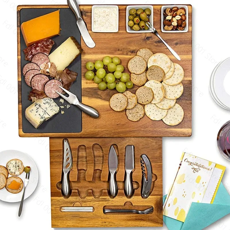 Cheese  set Chopping board Cutting board Acacia large sticky board Solid wood mildew-proof fruit cutting