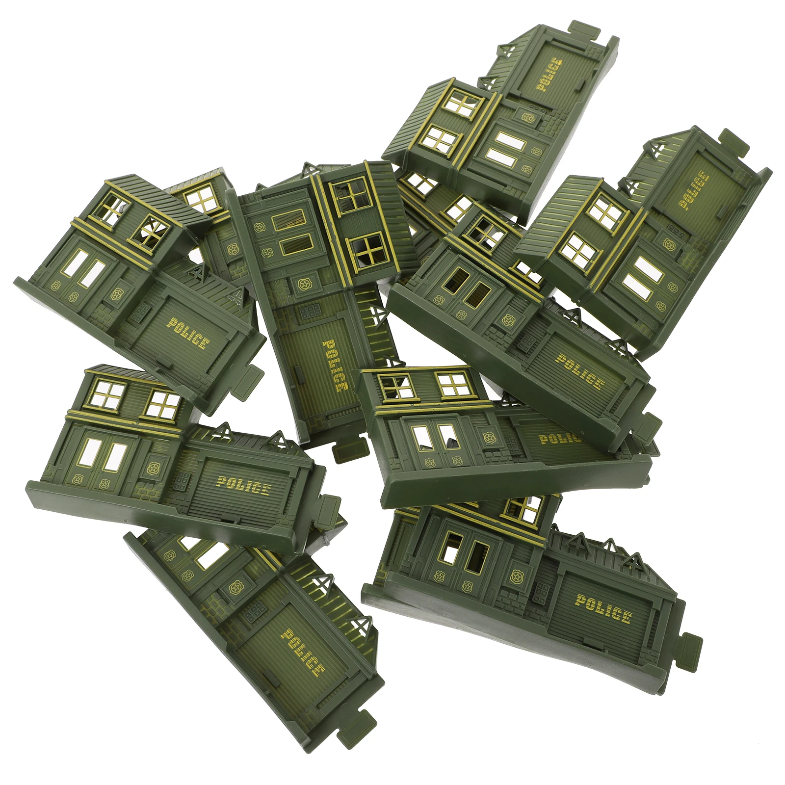 

12 Pcs Simulated Sand Table Building Decoration Police Station Model Decorative Decorate Plastic Child