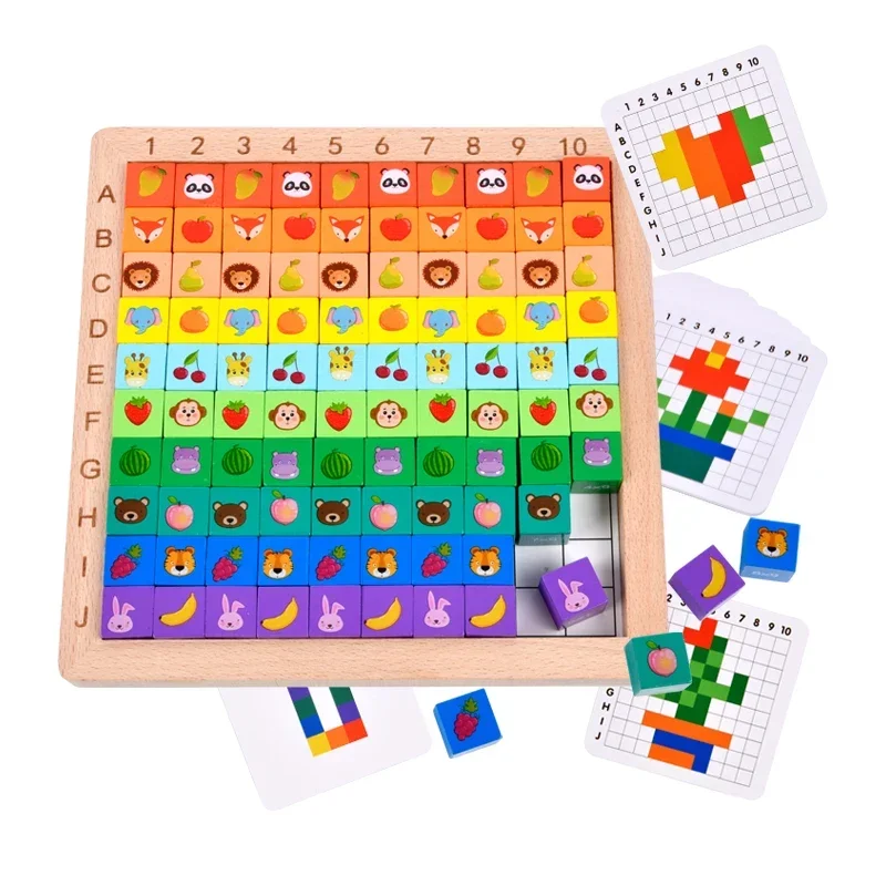 Kids Math Counting Hundred Board Toys Multiplication Board Game Wooden Montessori Learning Educational Toys for Childrens Gift