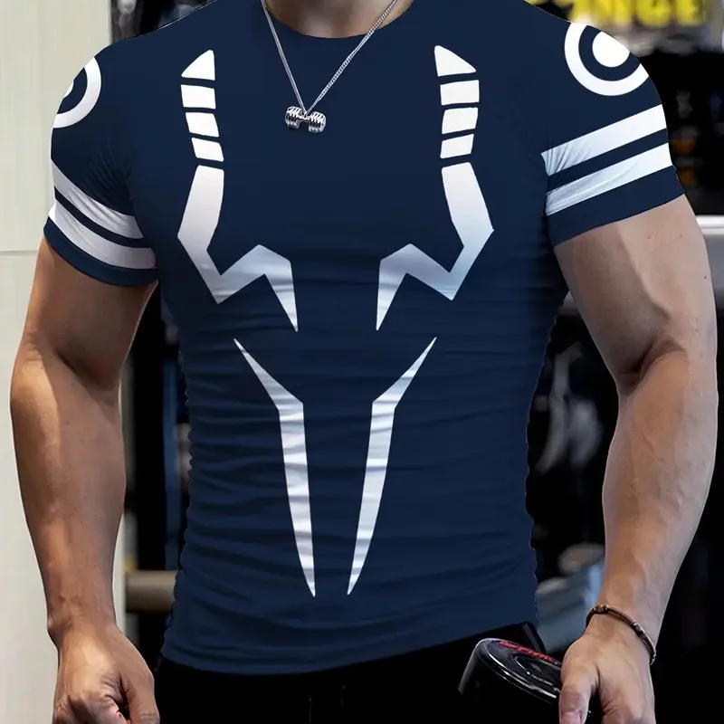 

Men's 3D Graphic Compression Fitness Shirt Sports Sweat-Absorbing T-Shirt Crew Neck Short Sleeve Sports Vest