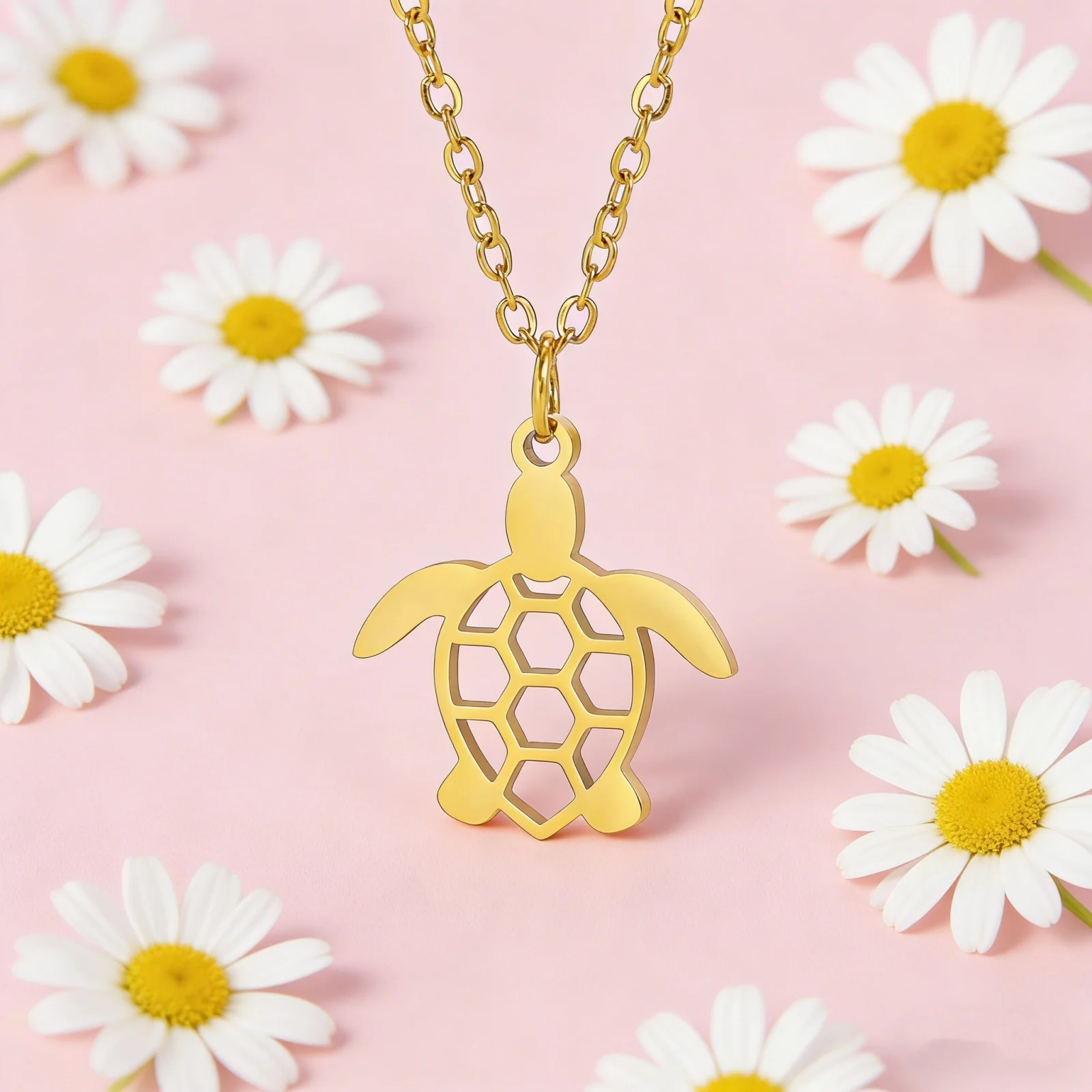 Schildkröten-Halskette mit Tortuga-Gliederkette, übernatürliches Amulett, Geschenk für Frauen und Männer, modischer Edelstahl-Anhänger, Schmuck