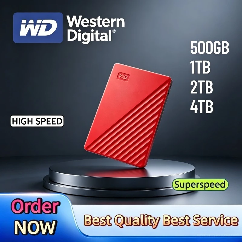 FOR WD My Passport External Encrypted High-Speed Mobile Storage Disk  Portable 1TB/2TB/4TB WD USB 3.0 for Computers Hard Drive