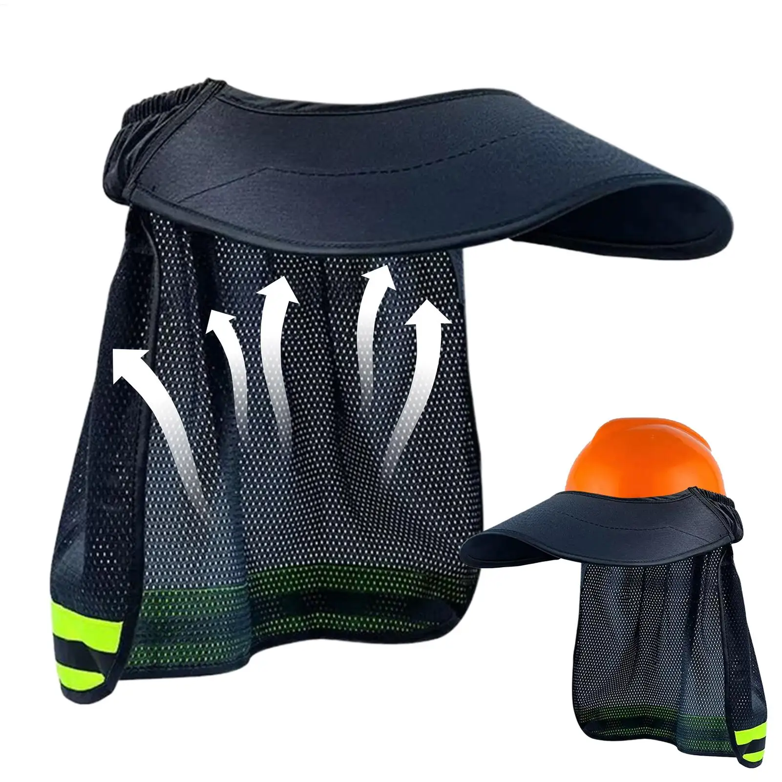 hard Hat Shade Sun Visor Neck Shade Reflective Strip Protective Helmet Attachment For outdoor Working Construction Helmet