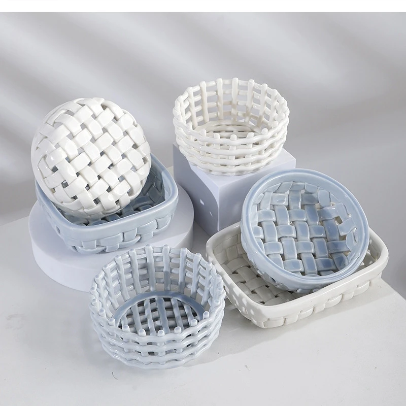 

Керамическая бытовая сливная корзина ручной работы, круглые аксессуары для хранения десертов в ванной комнате