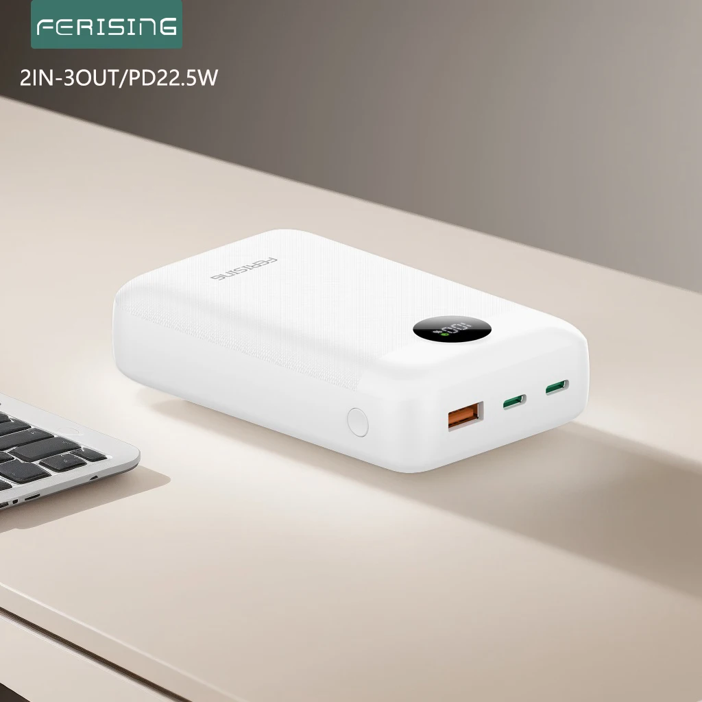 

FERISING C2040 Mini Type C Power bank Portable Charging 20000 mAh External Spare Battery PD 22.5W for iPhone Samsung Xiaomi