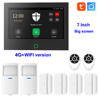 7 Inch Wireless WiFi Home Alarm Host Kit 4G Big Screen Full Touch Panel Smart Tuya APP Control Security System Support DIY