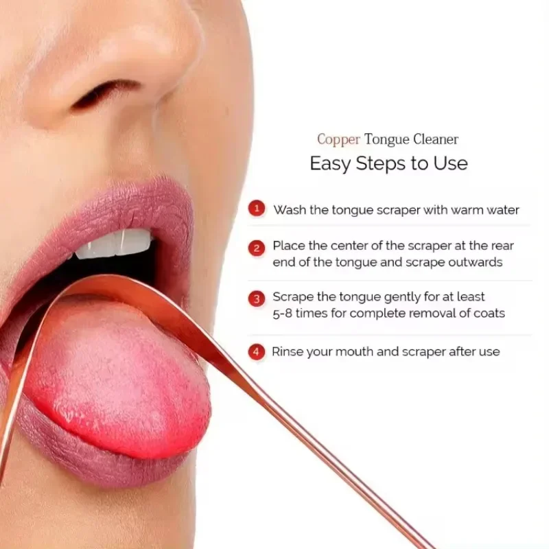 1pcs Pure Copper Tongue Scraper Oral Cleaner Brush Fresh Cleaning Hygiene High Quality Tounge Scraper