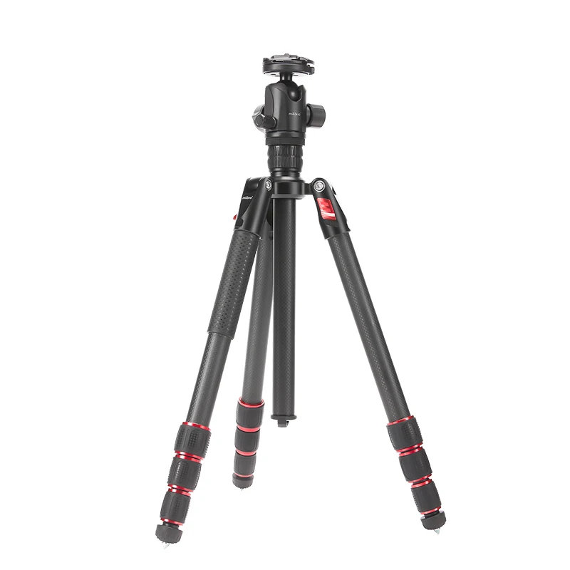 miliboo MTT502B Camera Tripod Carbon Fiber Tripod 4-Sections Travel Lightweight Small Tripod 50mm damping Ball Head