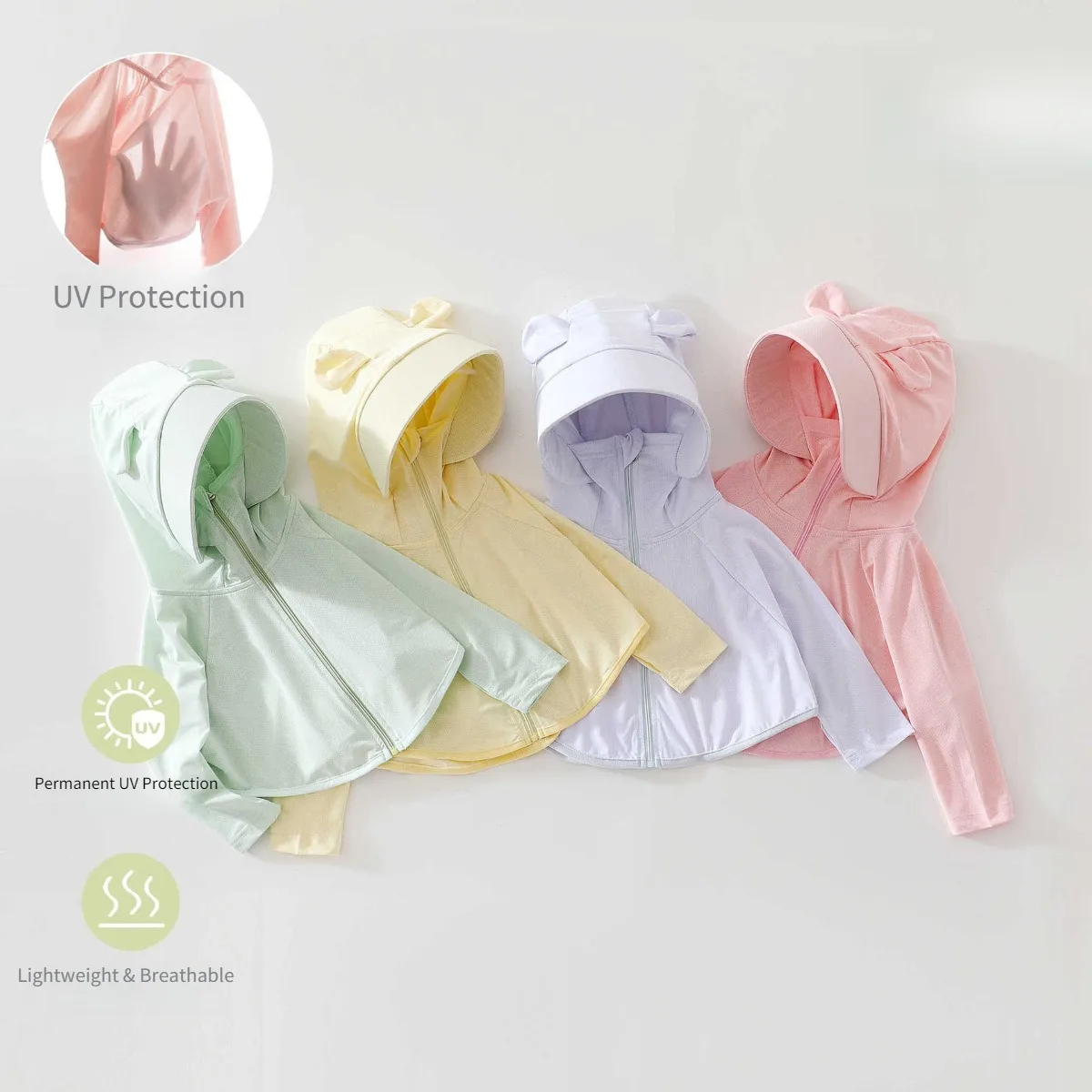 

Летняя легкая охлаждающая куртка-накидка для новорожденных и малышей (9-24 месяца) из полиэстера с сетчатыми вставками, защищающая от солнца