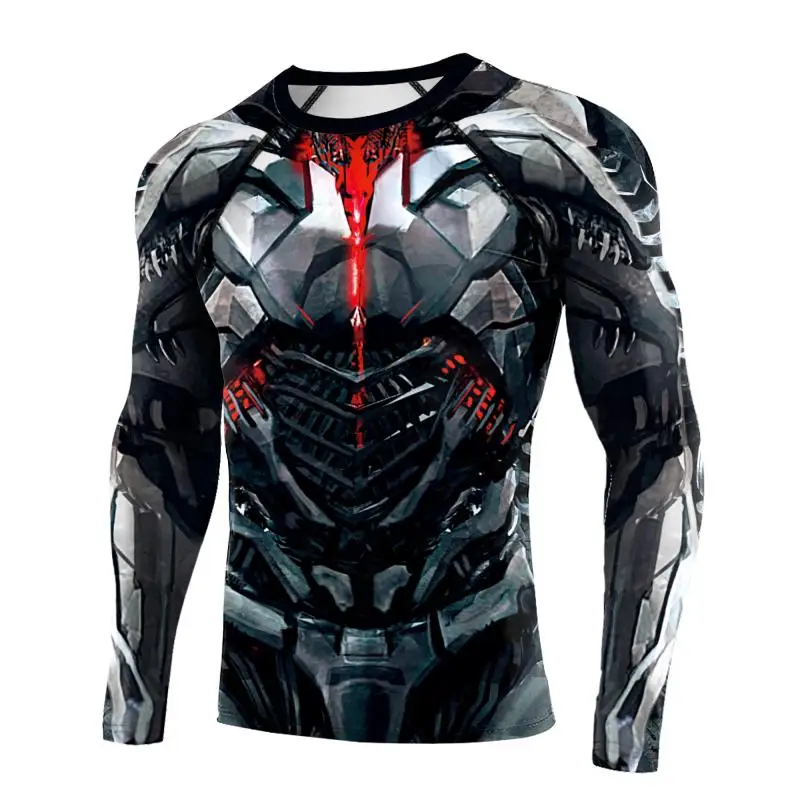 Superhero Cosplay T-Shirts for Men Iron Costumes Halloween Compression Shirt Quick Dry Breathable Workout Tops Male Novelty Tee