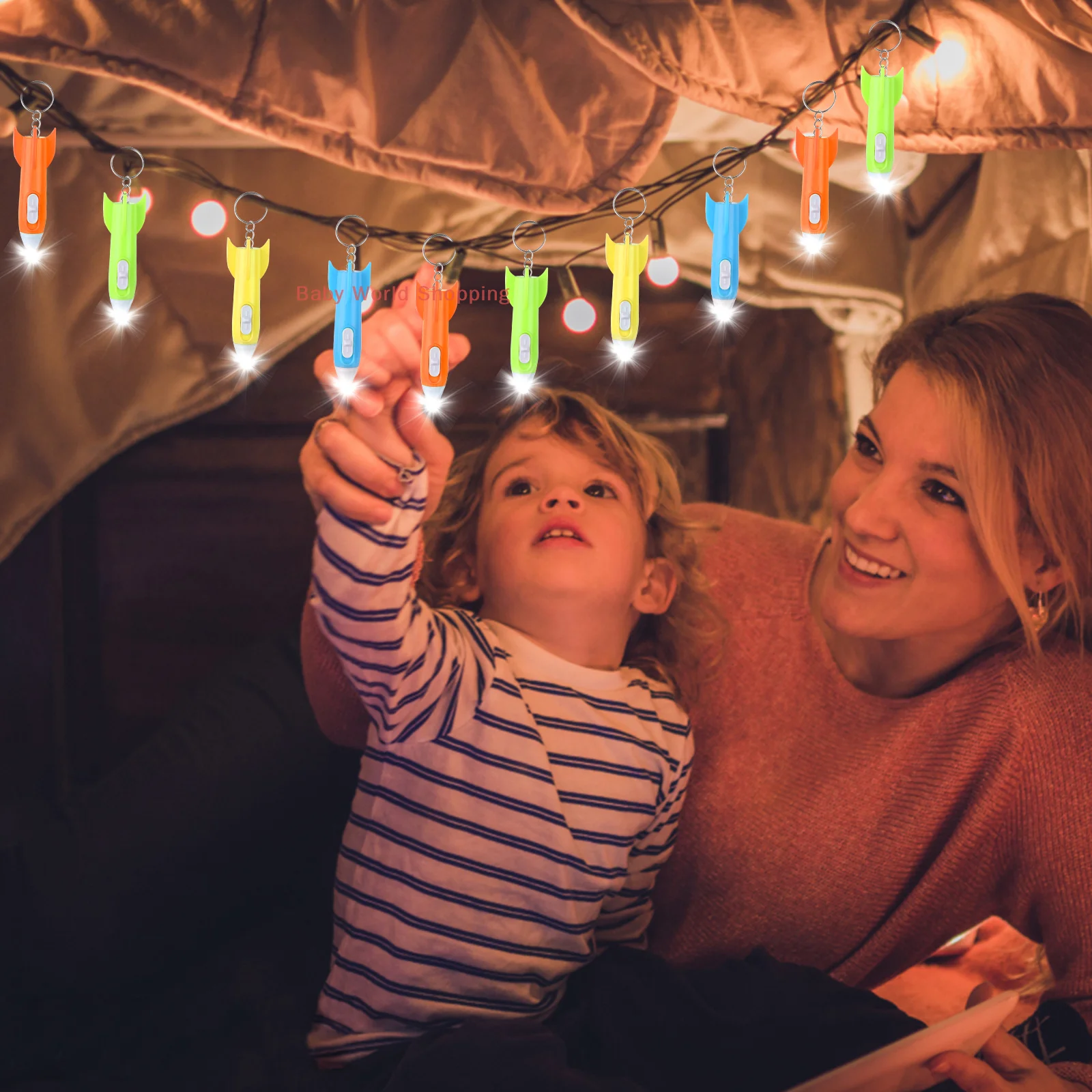 Llavero De Mini Linterna De Helicóptero De 60 Piezas, Linterna LED De Cohete, Mini Linternas A Granel, Linterna LED De Colores,