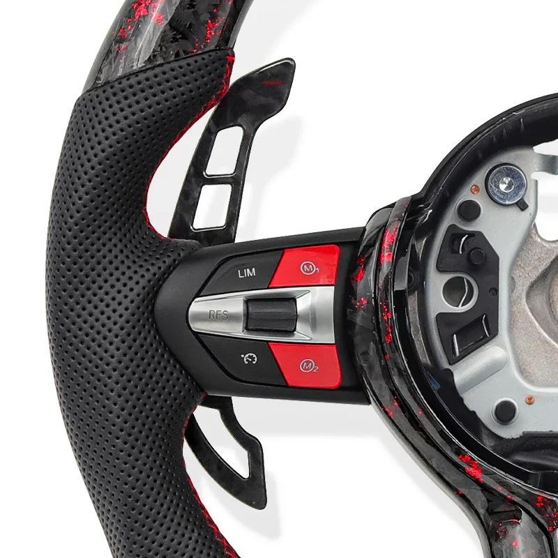 Custom Forged Carbon Fiber Steering Wheel for BMW 1 2 3 5 7 Series F10 F20 F30 F01 2010-2020 Leather Wheel with LED Screen