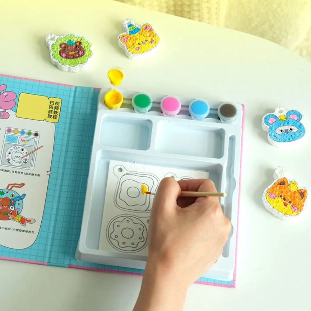 

С мольбертом DIY пухлый набор красок пухлый эффект губка текстура живопись креативный дизайн красочные ручки набор ручек для рисования