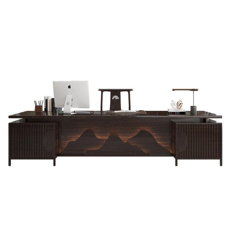 

-For Manager Luxury Executive Desk Wood Storage Designer Black Organizer Office Table Conference Modern Escritorio Home Office&