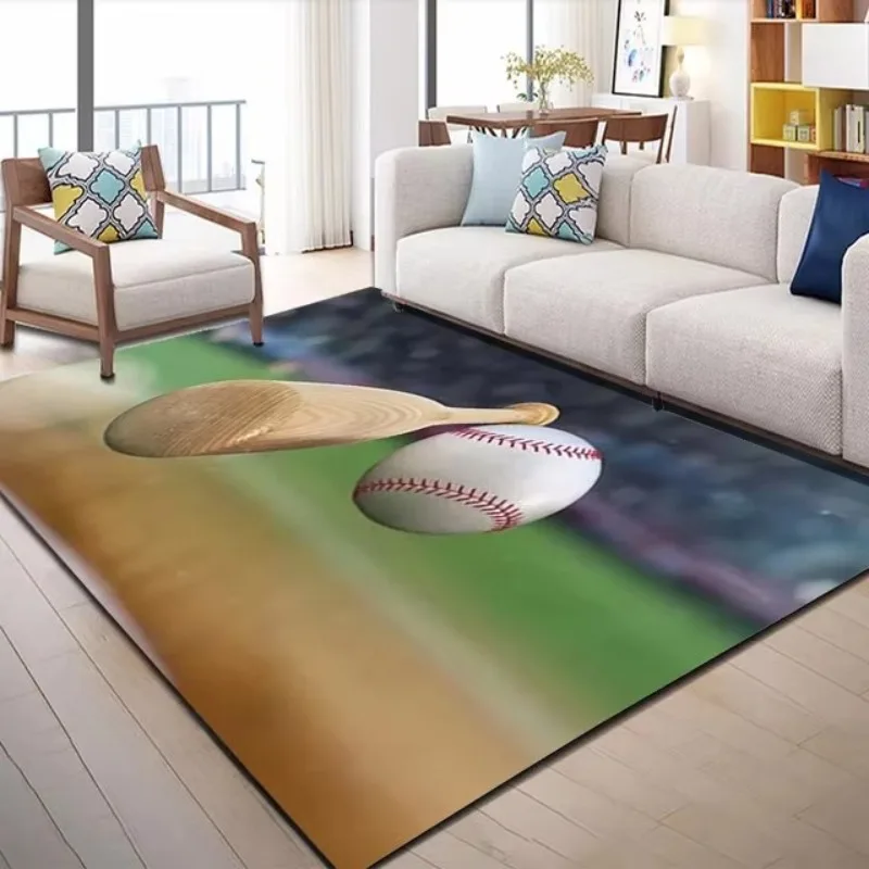 Moderner Baseballs tadion Muster bereich Teppich grüner Teppich geeignet für Wohnzimmer Küche