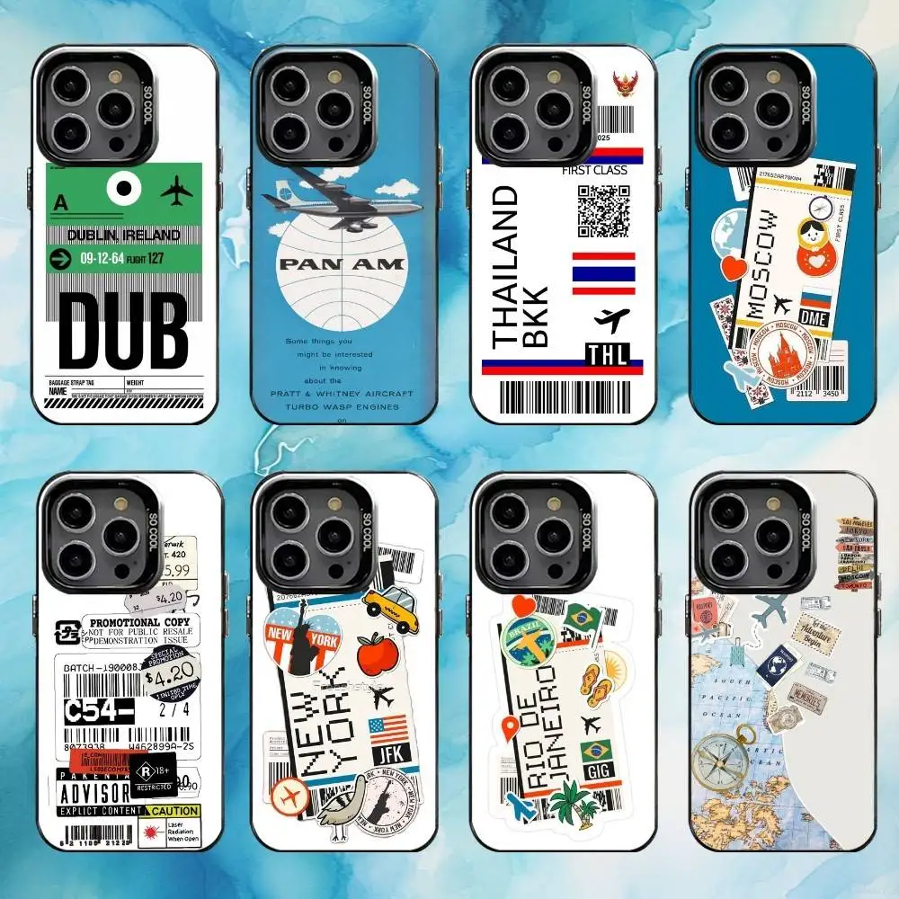 

Zzz-Air Ticket Bar Code Label Phone Case For iPhone17,16,15,14,13,12,11 Plus,Pro Max Black Candy Matte Shockproof Cover