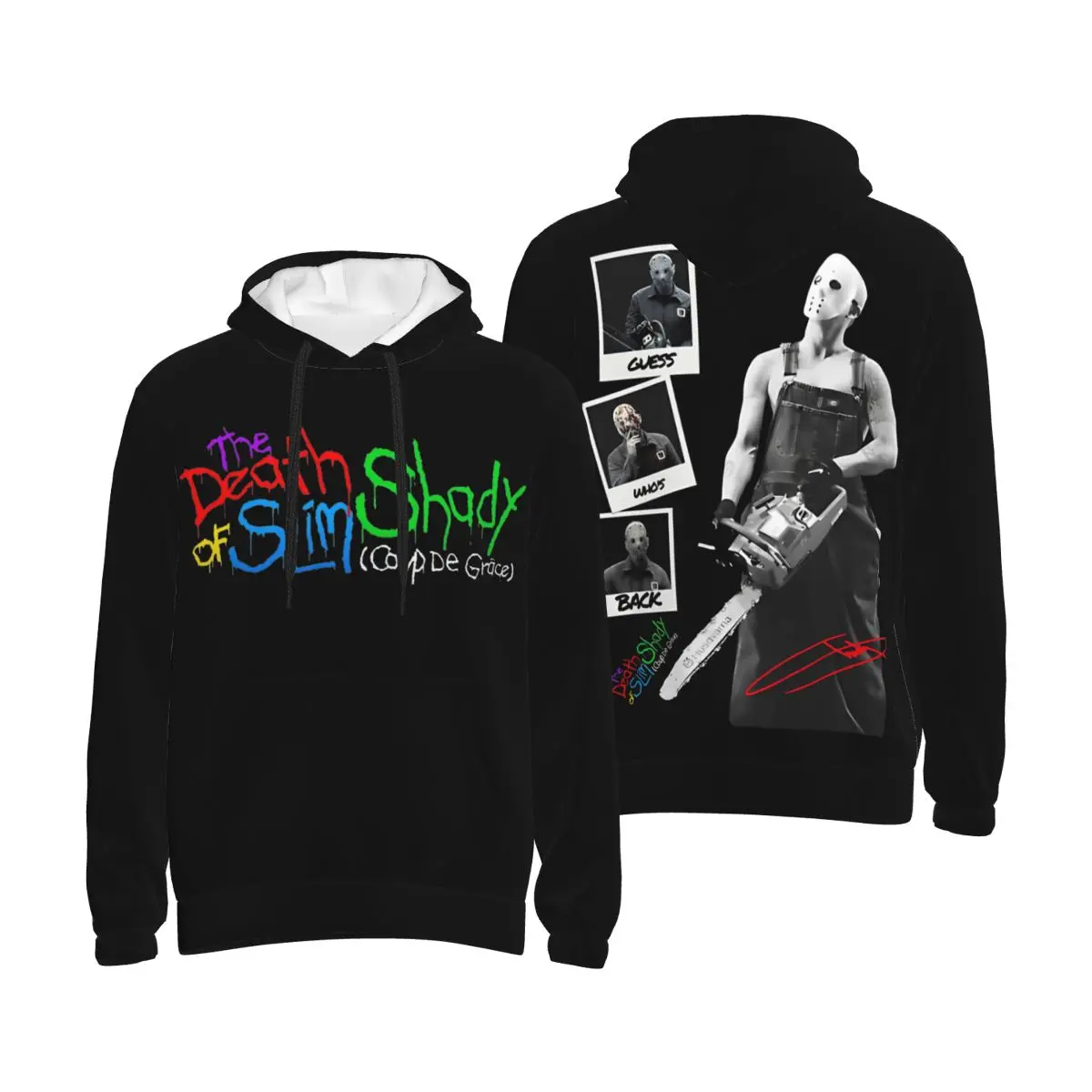 Mens Womens The Death Of Slim Shady Eminem Hoodie Hooded Collar Drawstring Coup de Grace Pullover Sweatshirts Long Sleeve Shirt