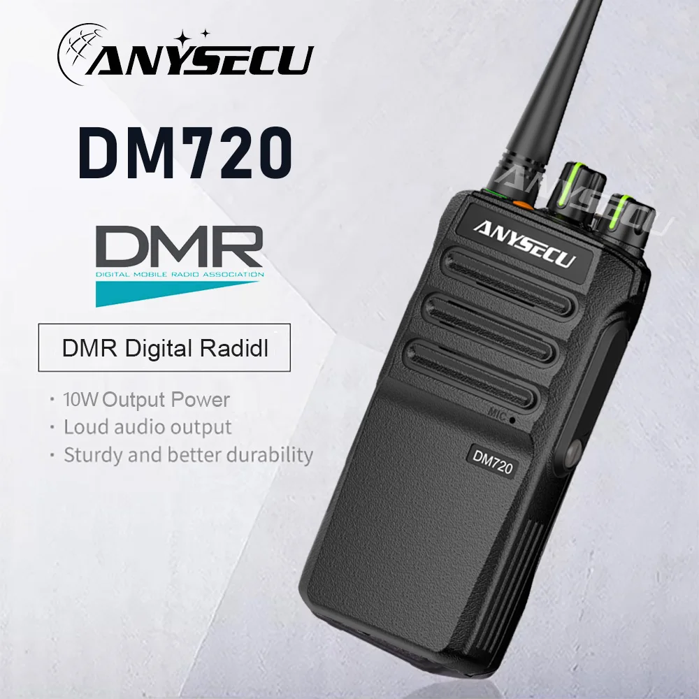 

DM720 W 400-470MHz AES26 Encryption 10Watts High Output Power SOS Emergency Alarm High/Low Power Selective DMR Dual Time Slot