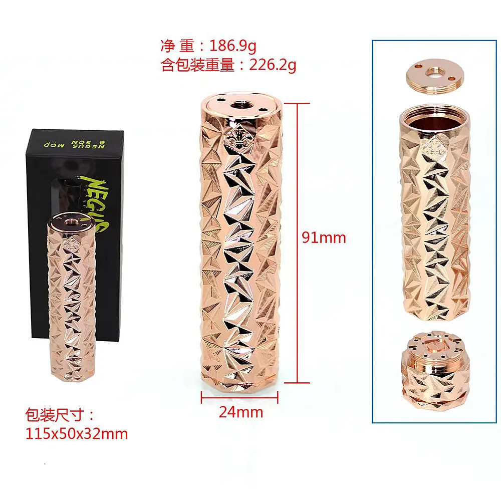 SXK Durga Negus Mod Son สไตล์ Mod Mod ทองคำสีกุหลาบทองเหลือง18650 Hybrid 24มม.หลอด Mod Fit Kayfun X mtl Rta