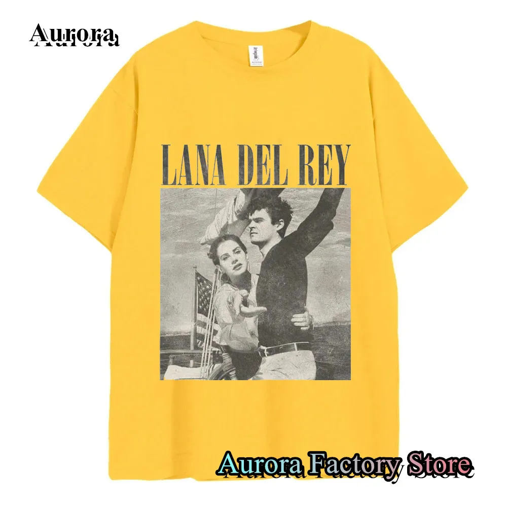 Summer Men Women Cotton T-Shirt New Lana Del Rey Ldr Sailing Tan Print Tops Tees Male Fashion Clothing Harajuku Streetwear