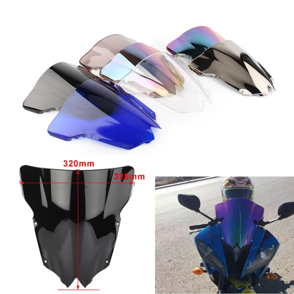 

Мотоциклетный экран, двойной пузырьковый дефлектор лобового стекла, защита ветрового стекла для Yamaha YZF R6 600 2008-2012 2013 2014 2015 2016 09