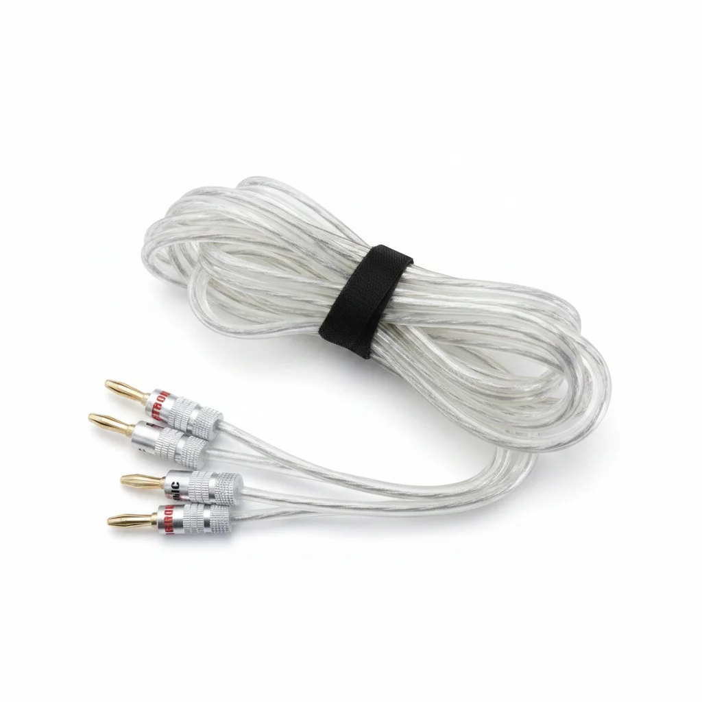 

Samtronic Gold-Plated Banana Plugs 2m Customizable Length Loudspeaker Cable with Metal Jacket Stereo Connector for HiFi Boxes