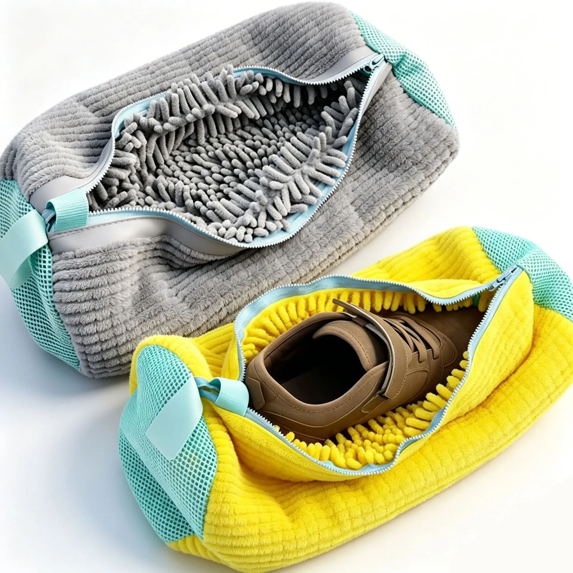 1PCS Wash Shoes Bag Padded Net Laundry Shoes Protector Fluffy Fibers Polyester Washing Shoes Machine Laundry Bag Drying Bags