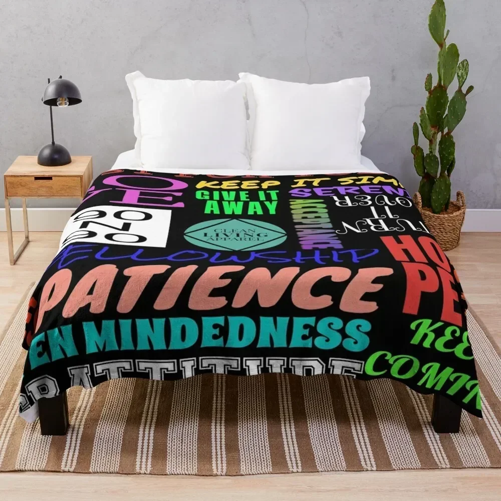 

Spiritual Principles of 12 Step Recovery Program NA AA Throw Blanket Reusable Durable Soft Blanket for All Seasons