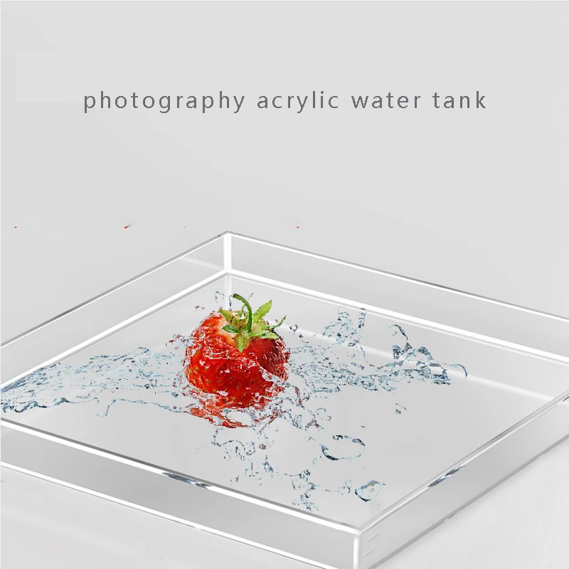 

Transparent Acrylic Water Tank Shallow Sink Photo Studio Kit Tabletop Shooting Props Coffee Tray Desktop Cosmetics Storage Tray