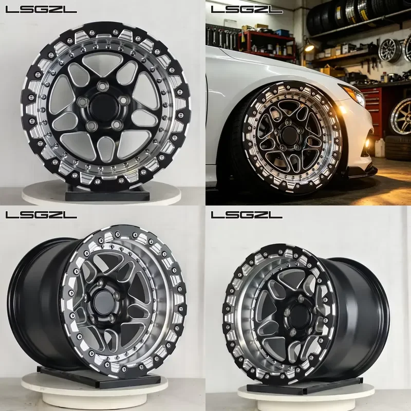 i LSGZL Roda Forjada de 1 Peça 15 16 18 20 Polegadas Beadlock Jante 5x114.3 5x130 6x139.7 5x120.65 para Belak C8 C10 Drag
