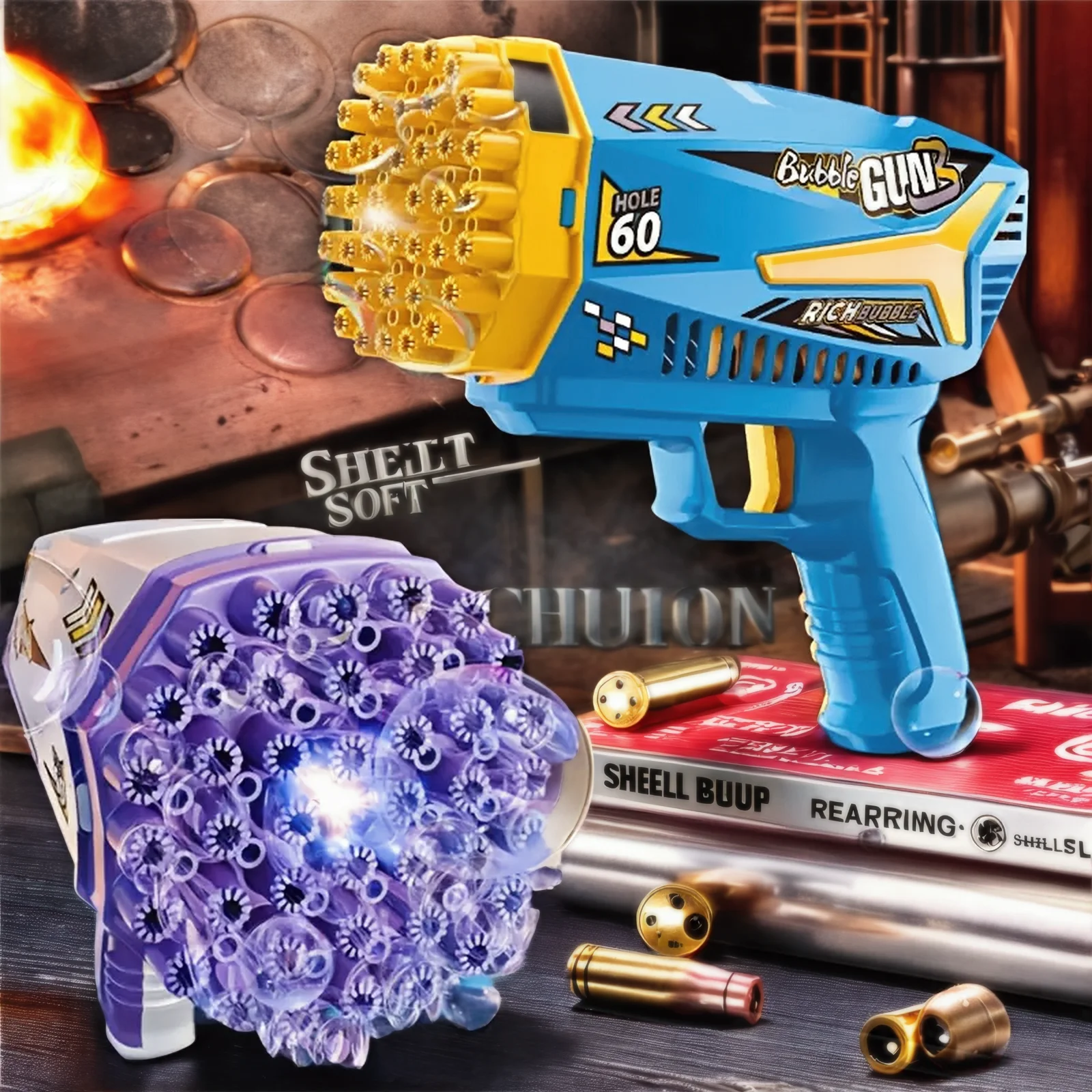 Juguete soplador de burbujas de playa para niños más vendido de verano americano, pistola de juguete de burbujas al aire libre favorita para niños y niñas, imprescindible