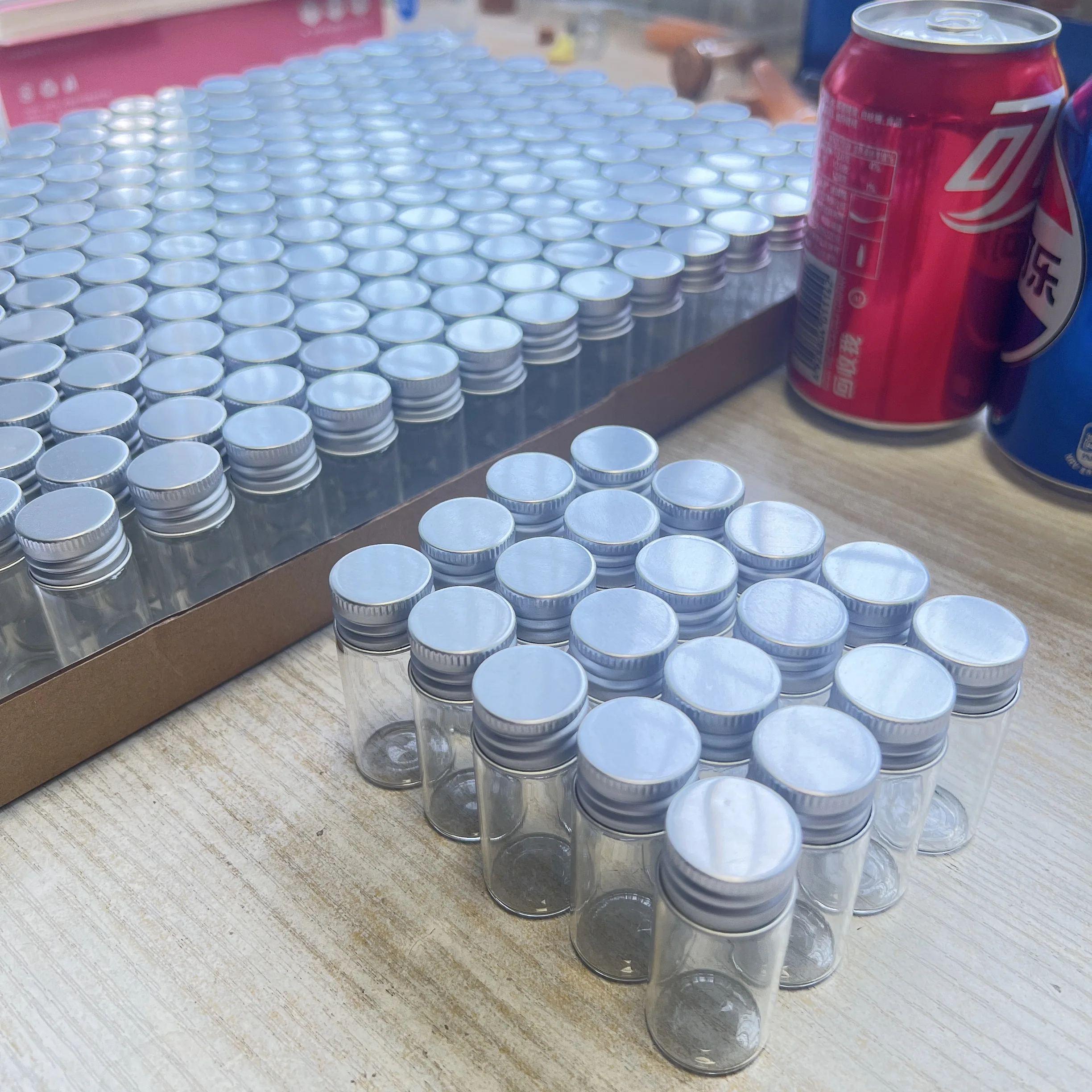 45/70/100 PCS 10ml Glass Vials Silver Caps 13x22x50mm Mini Bottles Aluminum Cap  DIY Containers Tiny Spice Small Jars Craft Tube