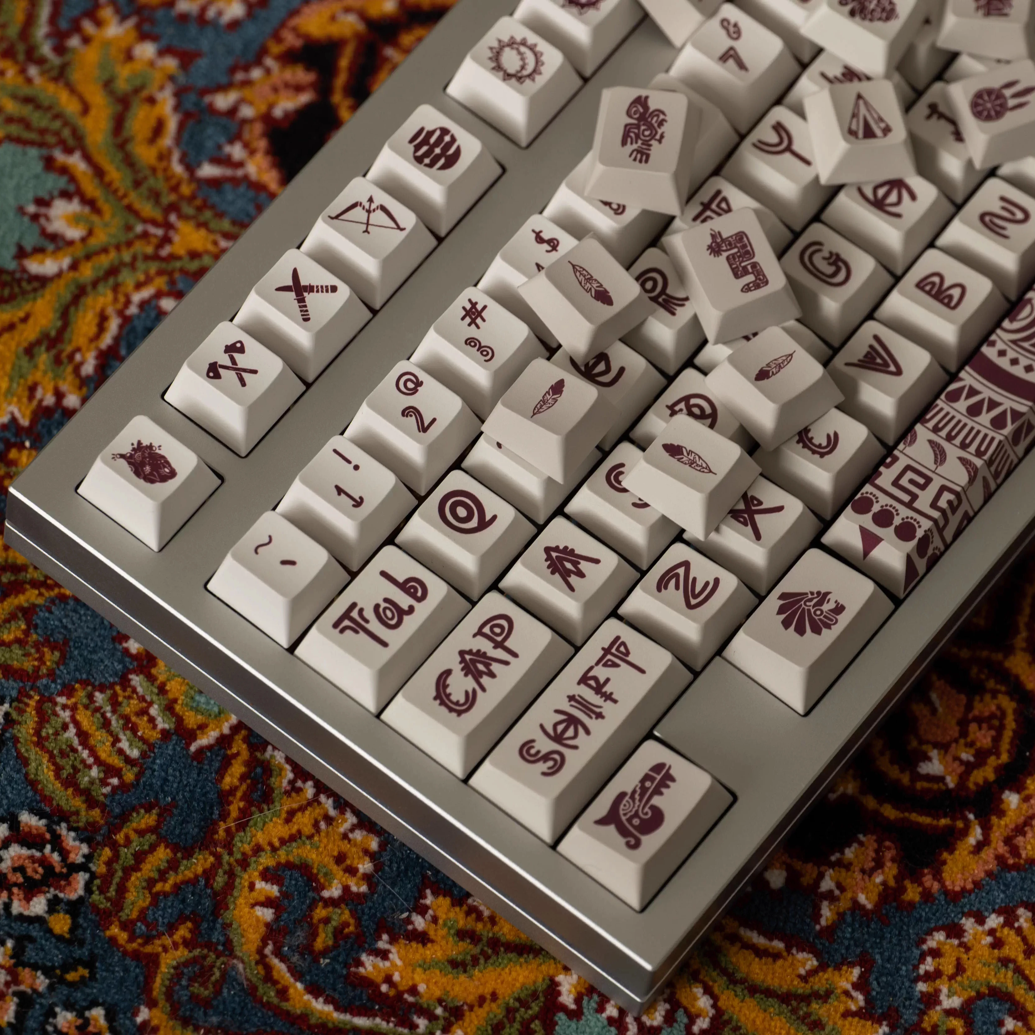 Original ancient civilization keycaps Original height 172-key PBT five-sided sublimation mechanical keyboard