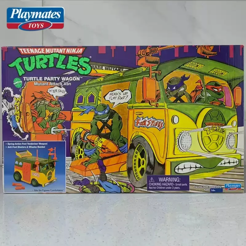 

Original Playmates Teenage Mutant Ninja Turtles Turtle Party Wagon Classic Reissue Mutant Attack Van Vehicle Model Toy For Kids