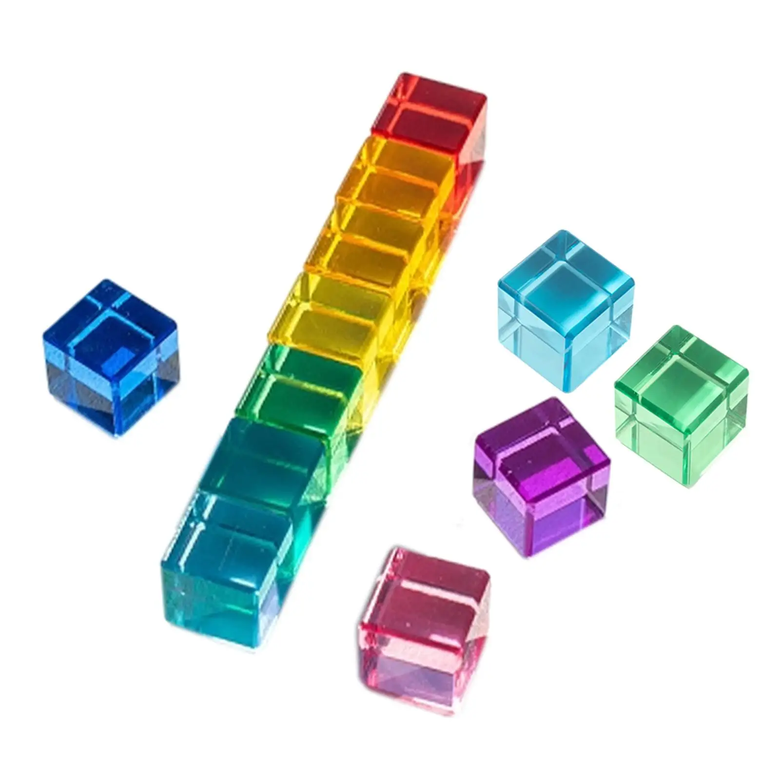 Set di blocchi da costruzione arcobaleno Cubi acrilici da costruzione arcobaleno per bambini dai 3 ai 6 anni