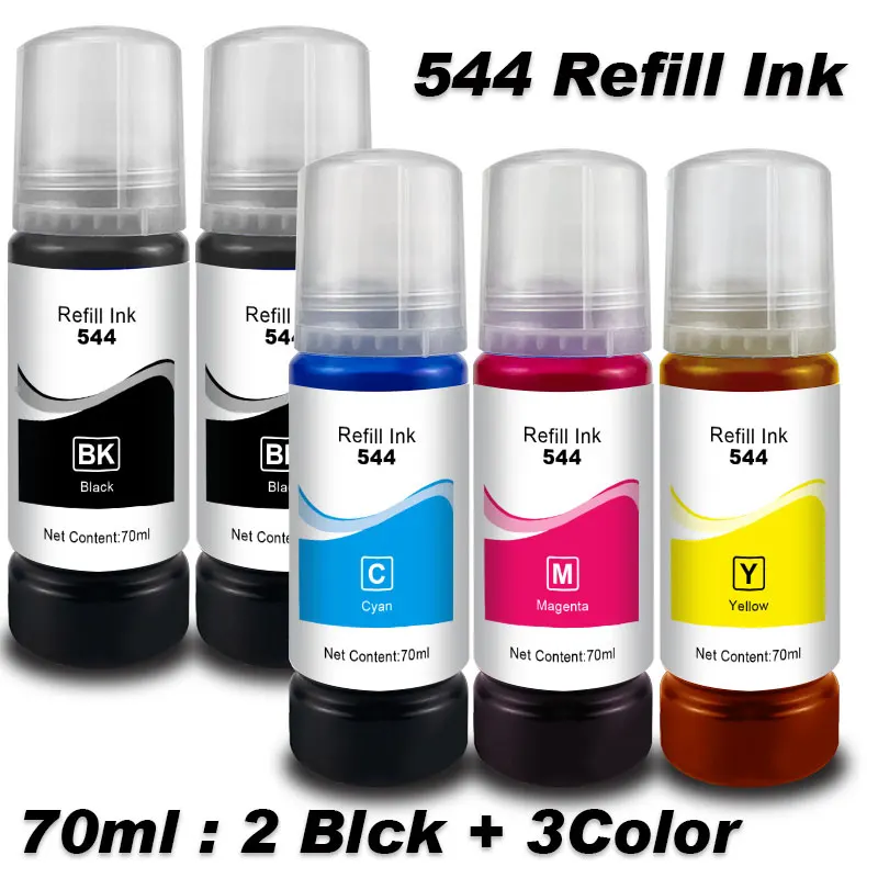 

544 Dye Ink Universal Refill Kit Fit CISS For Epson EcoTank L3150 L3110 L3100 L3210 L3250 L1110 5190 Inkjet Printer