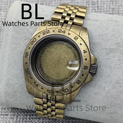 BLIGER 40mm Retro Bronze Watch Case With Bracelet Sapphire Glass Fit NH34 NH35 NH36 NH38 NH39 PT5000 ETA2824 Movement Watch Par