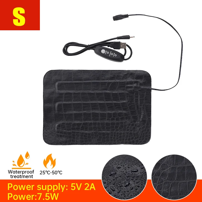 Pet Heating Pad Terrarium Reptiles Heat Mat USB Electric Blanket Heater Warm Pad Adjustable Temperature Controller Incubator Mat