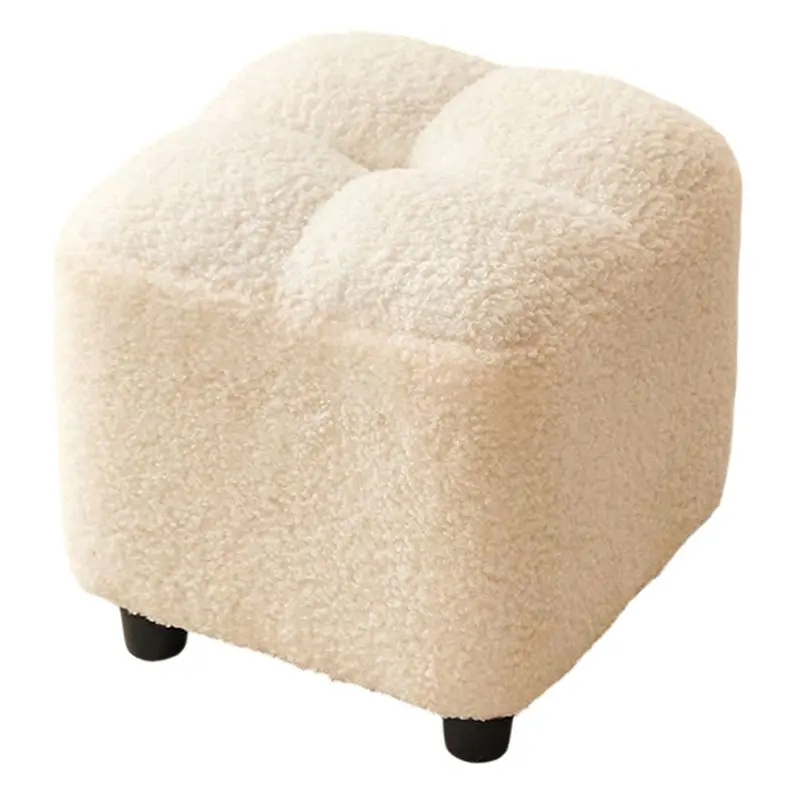 

AT69 -New Chinese Wind Bench Household Storage Stool Low Stool Lamb Fleece Sofa Soccer Stool Sitting Pier Foot-To-Door Shoe Chan