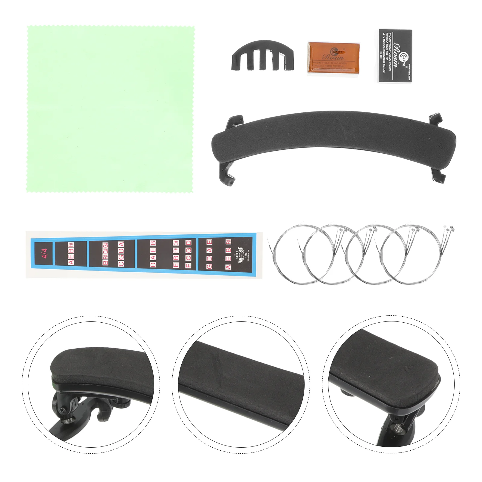 

1 Set ABS Violin Replacement Accessories Violin Parts Shoulder Rest Strings Violin Repair Accessories