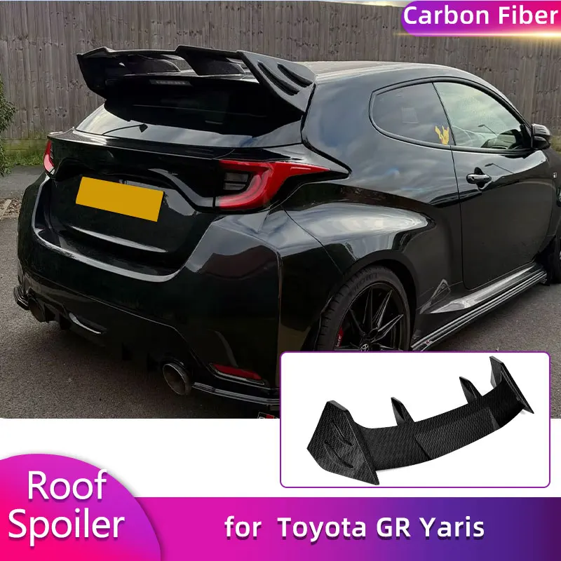 

for Toyota GR Yaris 2020 2021 Rear Roof Spoiler Wings Car Rear Spoiler Roof Window Trim Wing Lip Body Kit Full Carbon Fiber