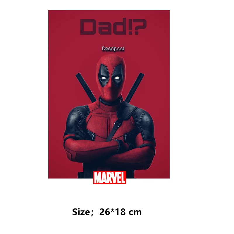 Disney Marvel Universe Iron on patches Deadpool spiderman logo custom patch DIY children Sticker on clothes